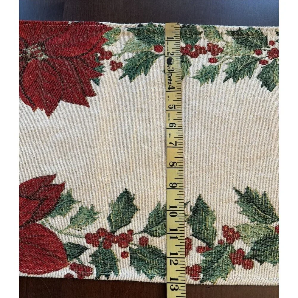 Christmas Poinsettia Table Runner 70x13